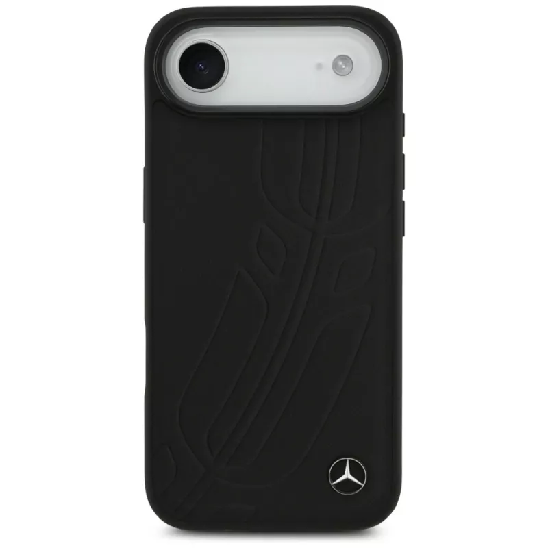 Mercedes Leather Large Laurel Leave MagSafe -suojakotelo iPhone Air - musta