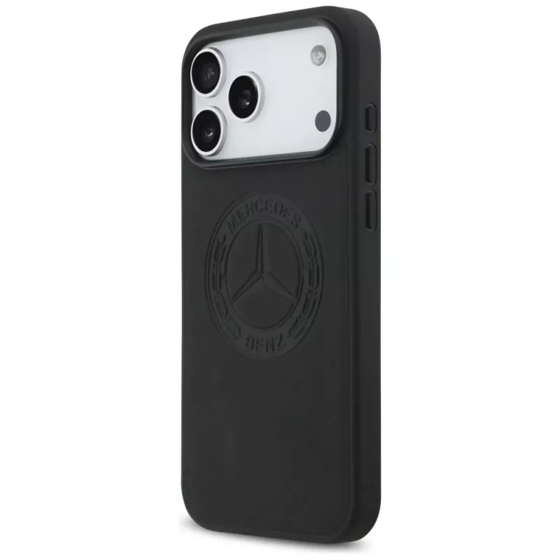 Mercedes Leather Vintage Logo MagSafe -suojakotelo iPhone 17 Pro Max - musta