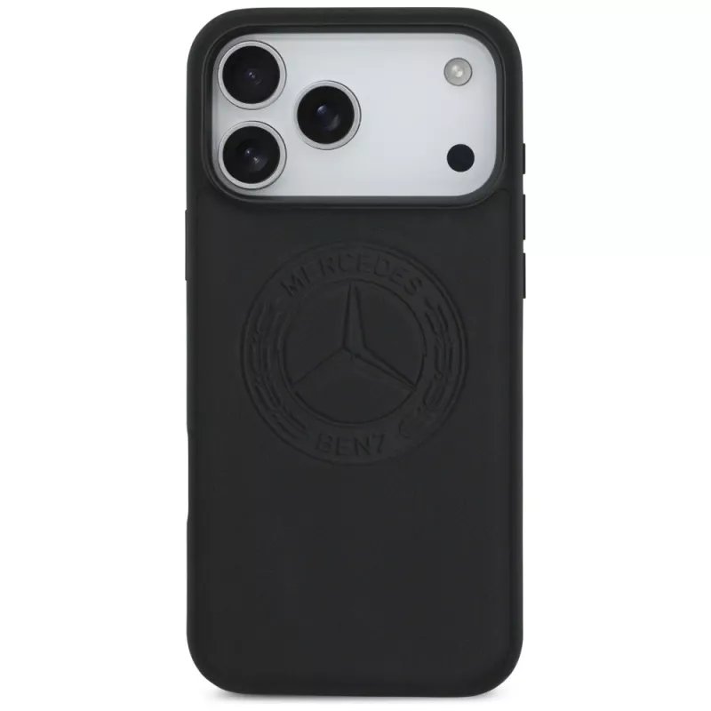 Mercedes Leather Vintage Logo MagSafe -suojakotelo iPhone 17 Pro Max - musta