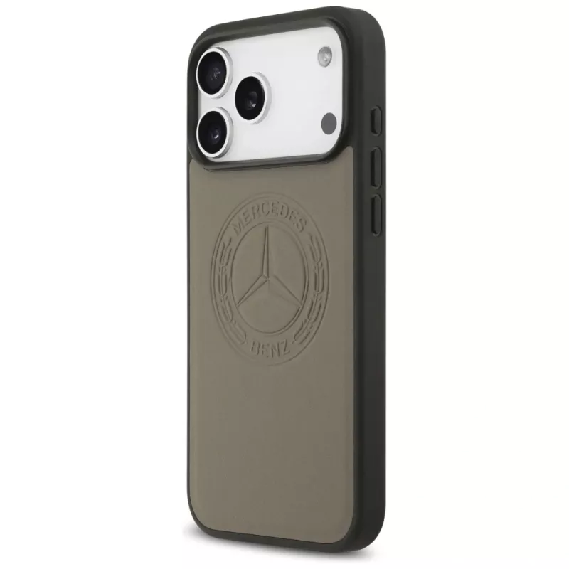 Mercedes Leather Vintage Logo MagSafe -suojakotelo iPhone 17 Pro Max - taupe