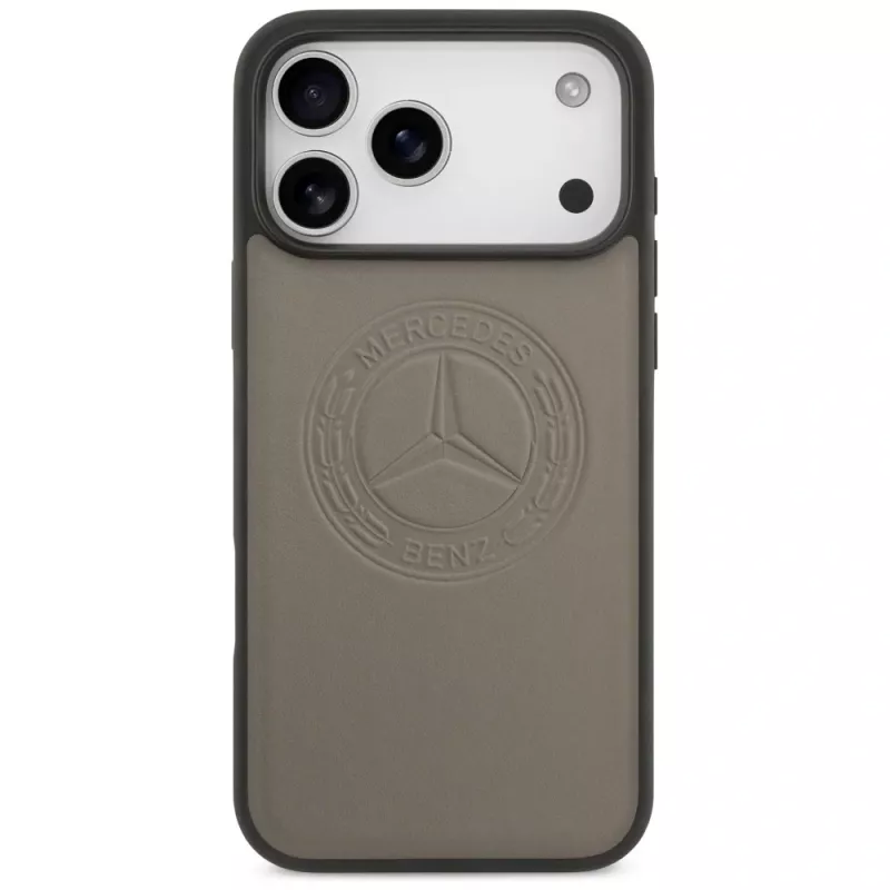Mercedes Leather Vintage Logo MagSafe -suojakotelo iPhone 17 Pro Max - taupe