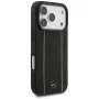 Mercedes Leather Star Pattern Stripes MagSafe -suojakotelo iPhone 17 Pro - musta