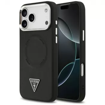 Guess Triangle Logo MagSafe -suojakotelo Apple iPhone 17 Pro (musta)