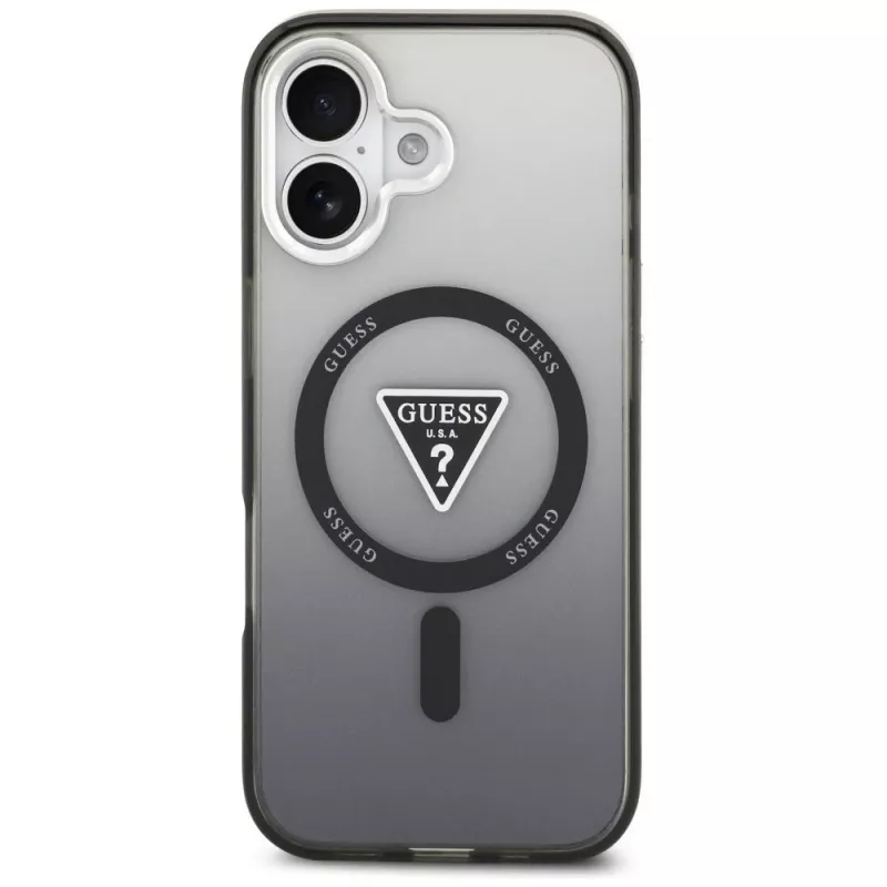 Guess IML Gradient Triangle Logo MagSafe -suojakotelo iPhone 17 - musta