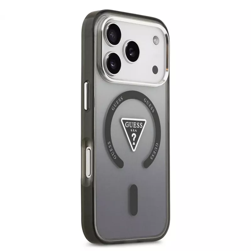 Guess IML Gradient Triangle Logo MagSafe -suojakotelo iPhone 17 Pro - musta