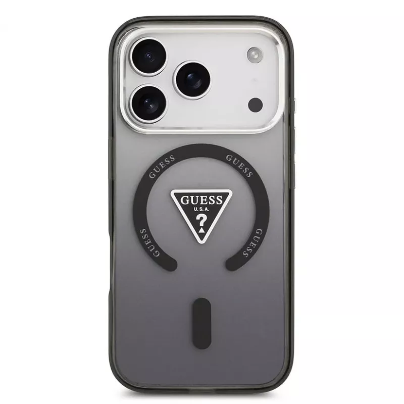 Guess IML Gradient Triangle Logo MagSafe -suojakotelo iPhone 17 Pro - musta