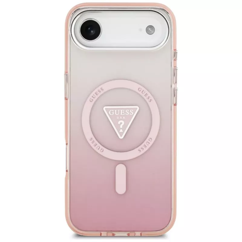 Guess IML Gradient Triangle Logo MagSafe -suojakotelo iPhone Air - pinkki