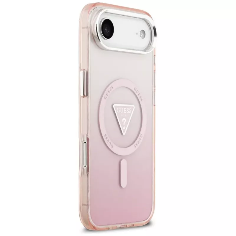 Guess IML Gradient Triangle Logo MagSafe -suojakotelo iPhone Air - pinkki