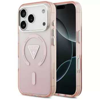 Guess IML Gradient Triangle Logo MagSafe -suojakotelo Apple iPhone 17 Pro - pinkki