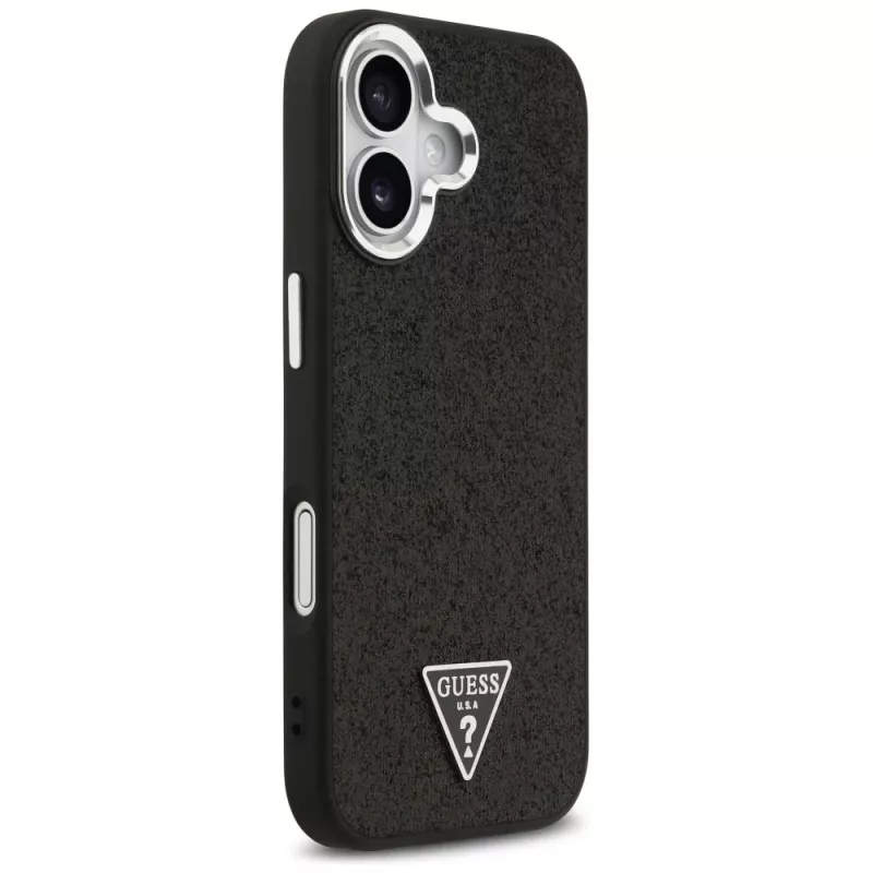 Guess Glitter Triangle Logo MagSafe -suojakotelo iPhone 17 - musta