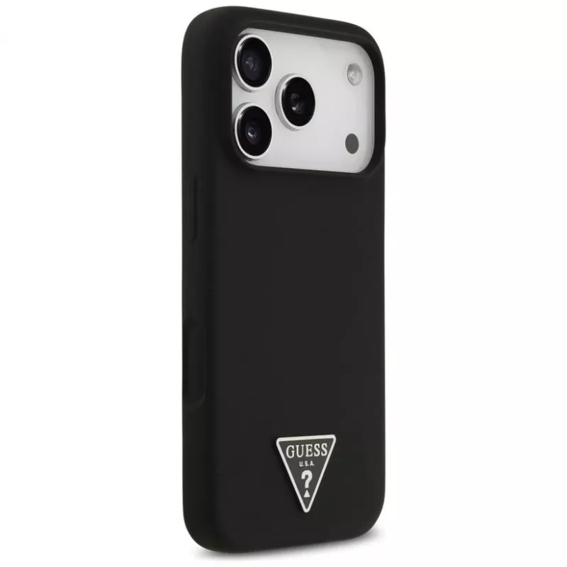 Guess silikoni Triangle Logo MagSafe -suojakotelo iPhone 17 Pro Max (musta)