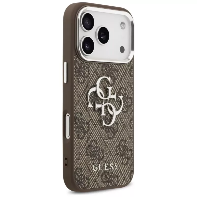Guess 4G Big 4G Classic Logo -kuori iPhone 17 Pro (ruskea / hopea)