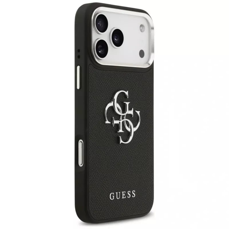 Guess Grained Big 4G Classic Logo -kuori iPhone 17 Pro Max - musta