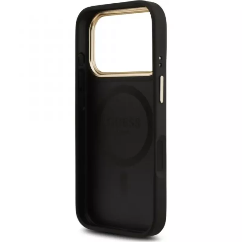 Guess 4G PU Classic Logo MagSafe -kuori Apple iPhone 17 Pro musta