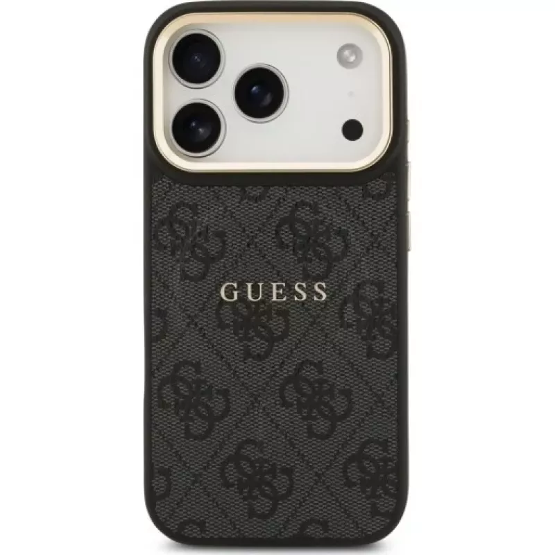 Guess 4G PU Classic Logo MagSafe -kuori Apple iPhone 17 Pro musta
