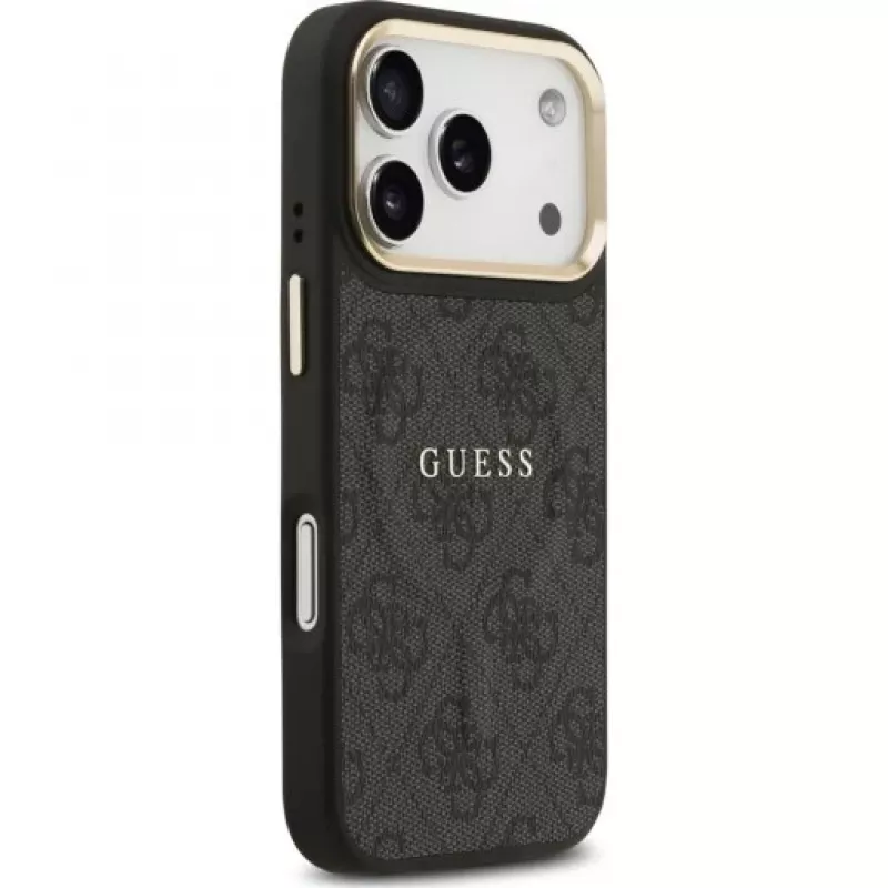 Guess 4G PU Classic Logo MagSafe -kuori Apple iPhone 17 Pro musta