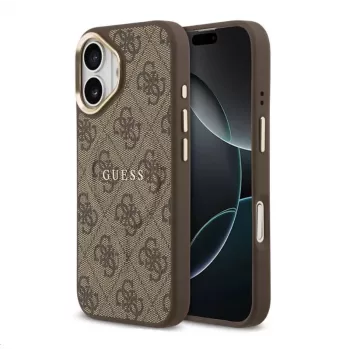 Guess 4G PU Classic Logo MagSafe -kuori Apple iPhone 13 Pro Max ruskea
