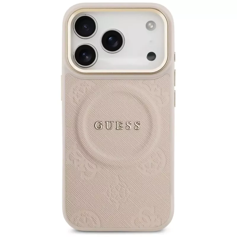 Guess Peony Hot Stamp MagSafe -kuori iPhone 17 Pro, pinkki