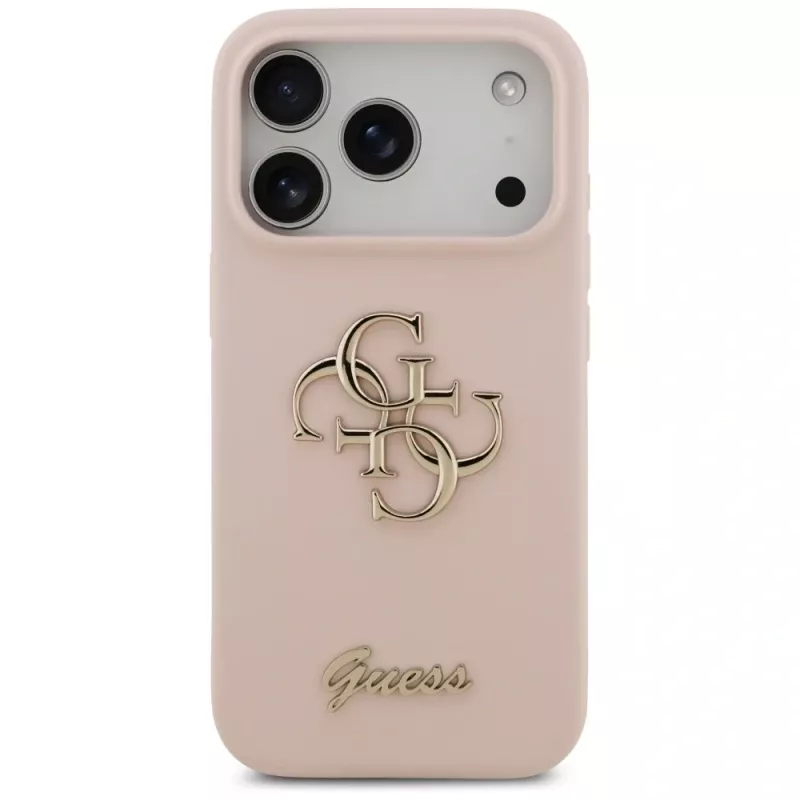 Guess Silicone Big 4G Script takakansi Apple iPhone 17 Pro - pinkki