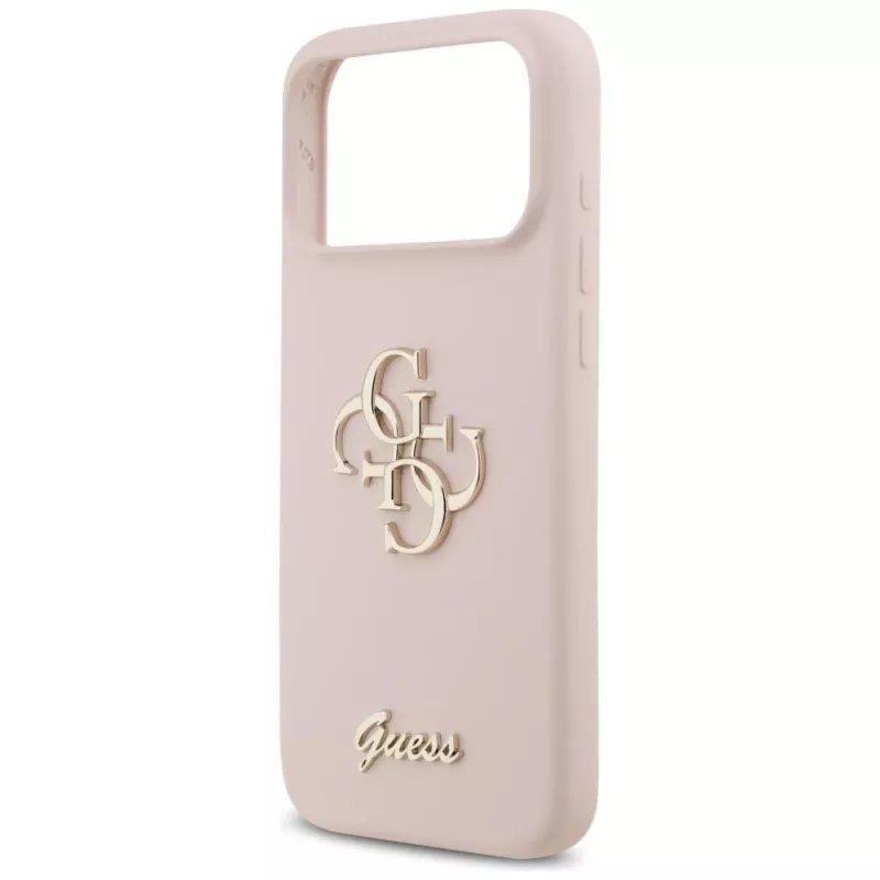 Guess Silicone Big 4G Script kotelo Apple iPhone 17 Pro Max - pinkki