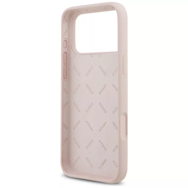 Guess Silicone Big 4G Script kotelo Apple iPhone 17 Pro Max - pinkki