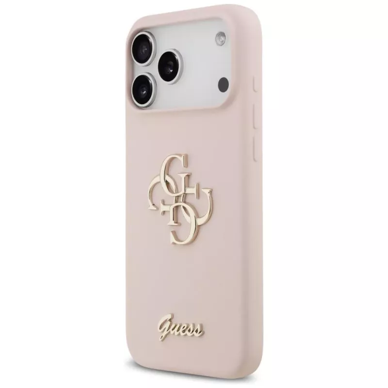Guess Silicone Big 4G Script kotelo Apple iPhone 17 Pro Max - pinkki