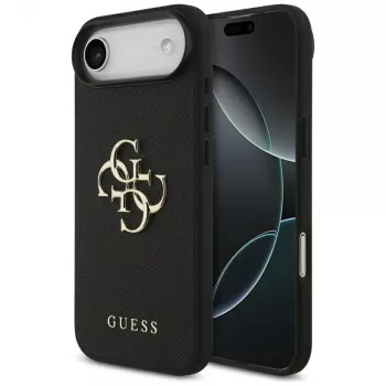 Guess Grained Big 4G & Classic Logo -kotelo iPhone Air, musta