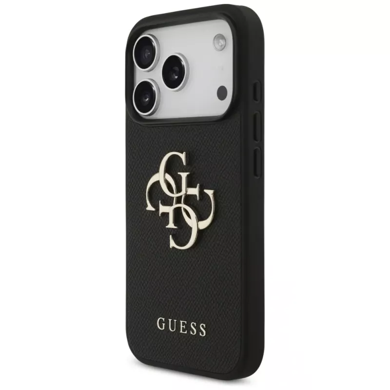 Guess Grained Big 4G & Classic Logo suojakotelo Apple iPhone 17 Pro, musta