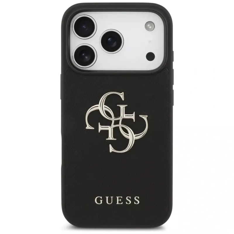 Guess Grained Big 4G & Classic Logo suojakotelo Apple iPhone 17 Pro, musta