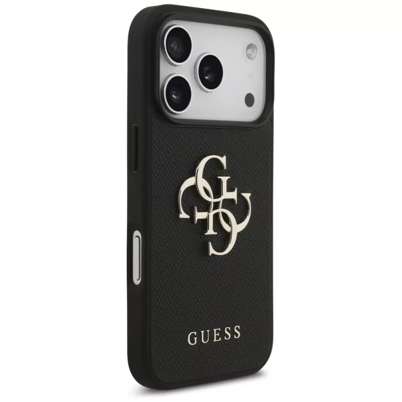 Guess Grained Big 4G & Classic Logo suojakotelo Apple iPhone 17 Pro, musta
