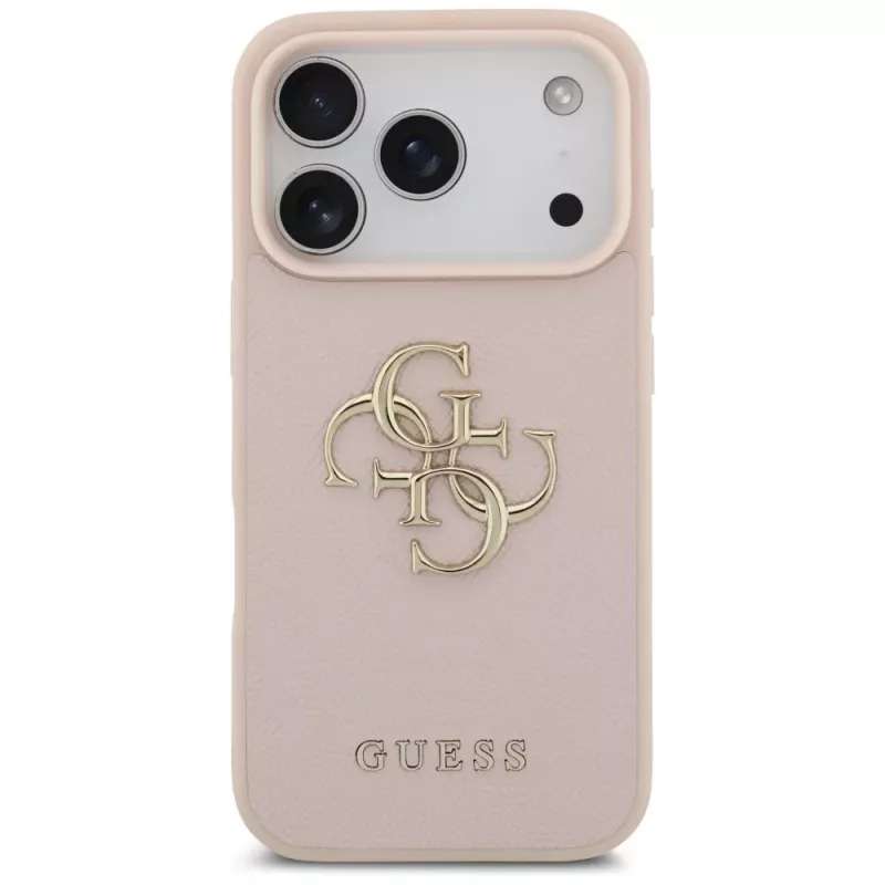 Guess Grained Big 4G & Classic Logo -kotelo iPhone 17 Pro pinkki