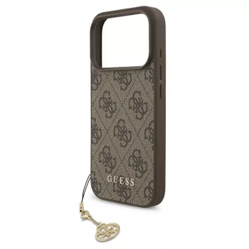 Guess 4G Charms Collection MagSafe -kotelo iPhone 17 Pro (ruskea)