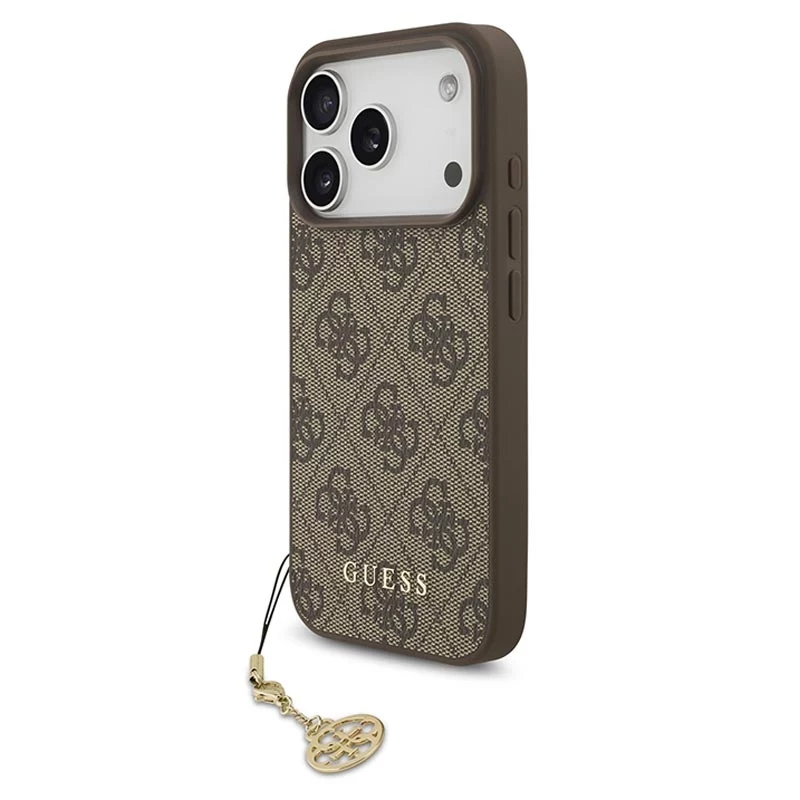 Guess 4G Charms Collection MagSafe -kotelo iPhone 17 Pro (ruskea)