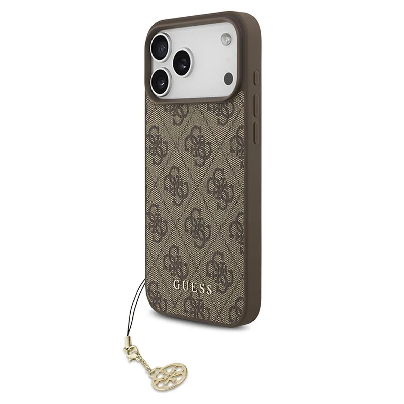 Guess 4G Charms Collection MagSafe -kotelo iPhone 17 Pro Max (ruskea)