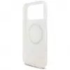 Guess IML Flowers Electro Pearl Strap MagSafe -kotelo iPhone 17 Pro Max valkoinen