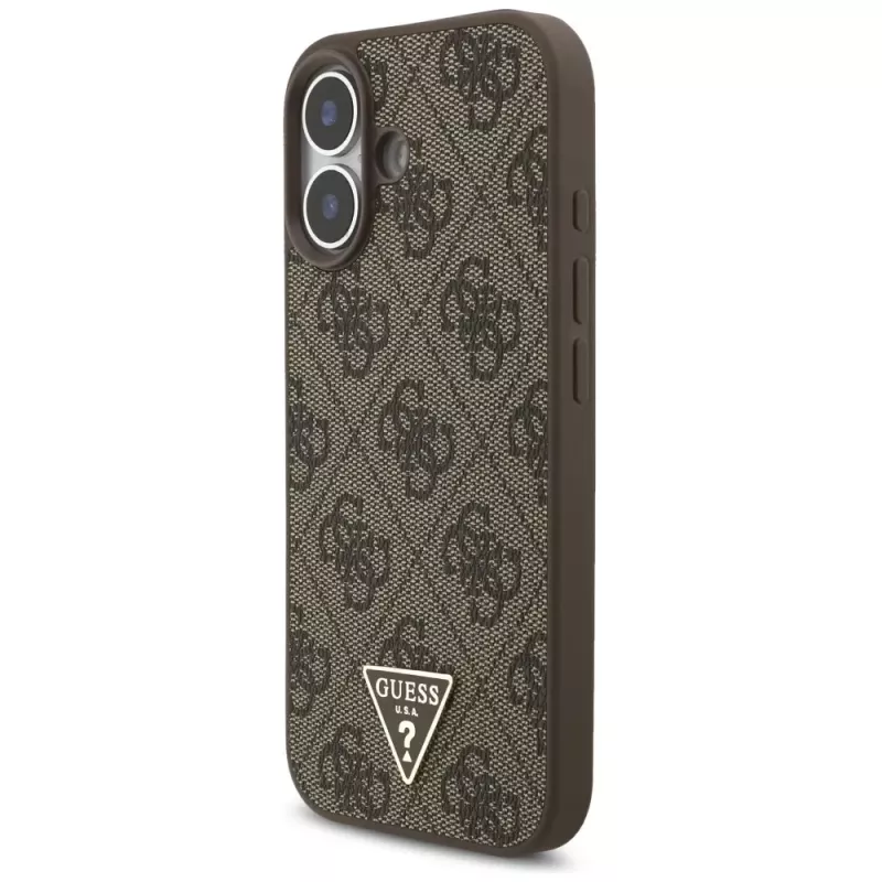 Guess 4G Strap Triangle Logo MagSafe -kotelo iPhone 17 ruskea