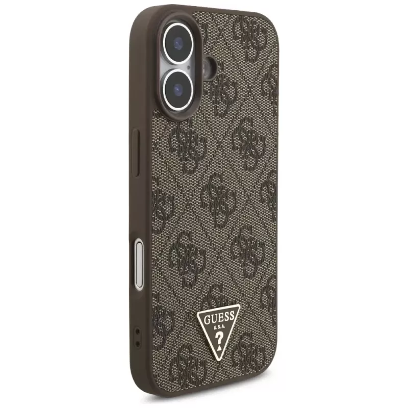 Guess 4G Strap Triangle Logo MagSafe -kotelo iPhone 17 ruskea