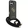 Guess 4G Big Logo Cord Strap Crossbody -kotelo Apple iPhone 17, musta