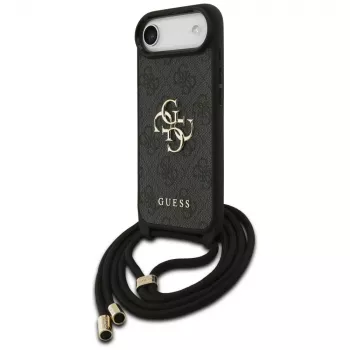 Guess 4G Big Logo Cord Strap Crossbody -kotelo iPhone Air, musta