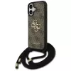 Guess 4G Big Logo Cord Strap Crossbody -kotelo iPhone 17 ruskea