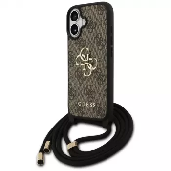 Guess 4G Big Logo Cord Strap Crossbody -kotelo iPhone 17 ruskea