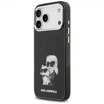 Karl Lagerfeld IML Aquarelle Karl & Choupette & Logo MagSafe -kotelo iPhone 17 Pro:lle (musta)