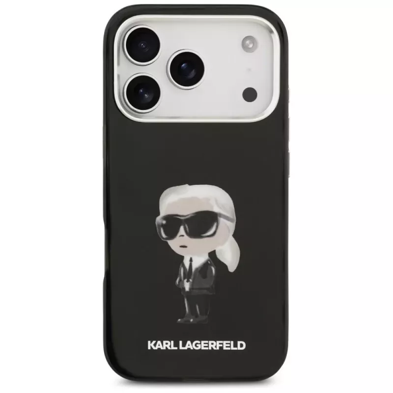 Karl Lagerfeld IML Aquarelle Karl & Logo MagSafe -kotelo iPhone 17 Pro:lle (musta)