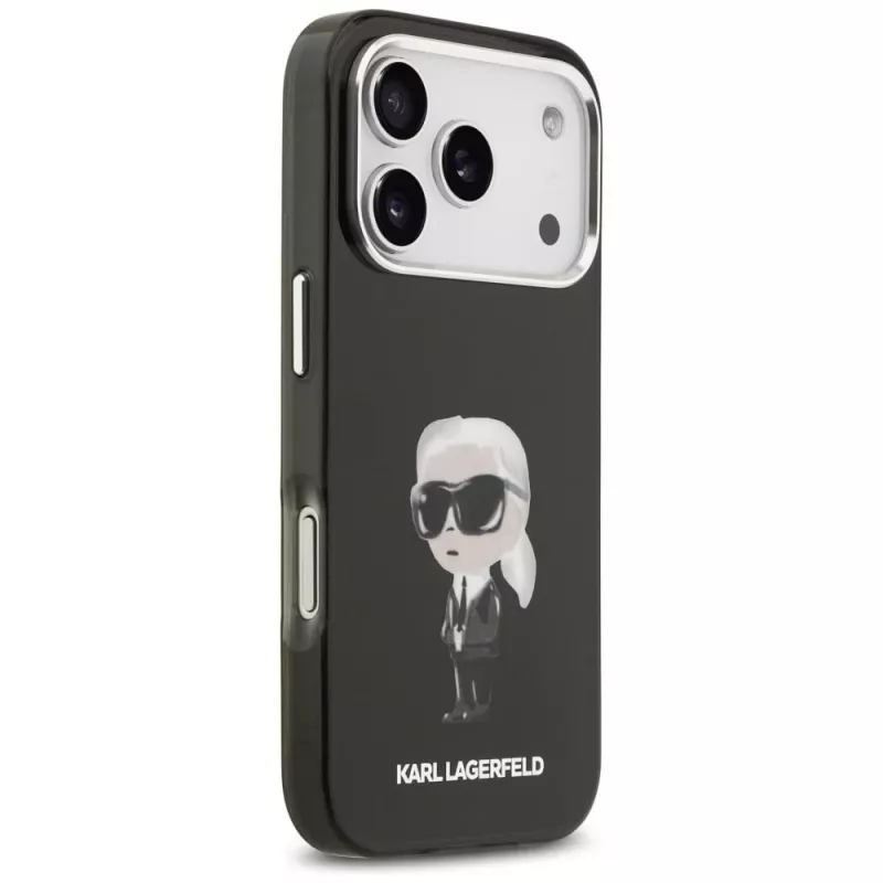 Karl Lagerfeld IML Aquarelle Karl & Logo MagSafe -kotelo iPhone 17 Pro:lle (musta)