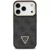Guess 4G PU Triangle Logo & Stand Camera Magsafe -kotelo iPhone 17 Pro:lle, musta