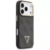 Guess 4G PU Triangle Logo & Stand Camera Magsafe -kotelo iPhone 17 Pro:lle, musta