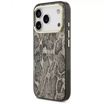 Guess Python Pattern MagSafe -kotelo iPhone 17 Pro:lle, ruskea