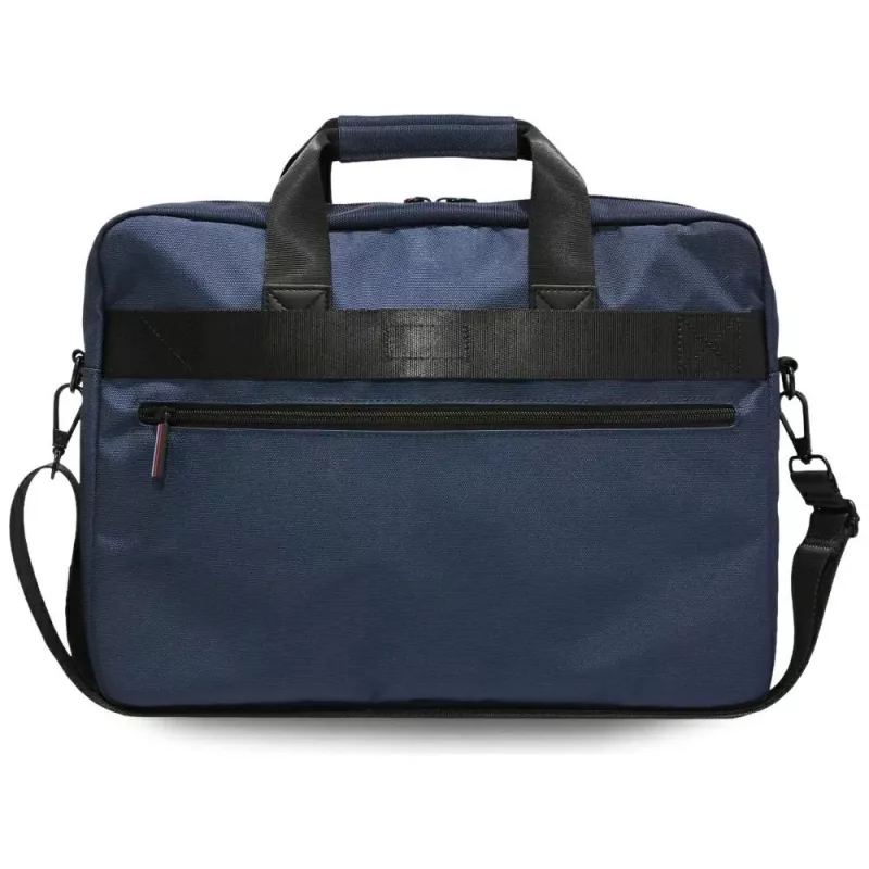 BMW Nylon Laptop Messenger Bag with Metal Logo, laivastonsininen, 16 inch