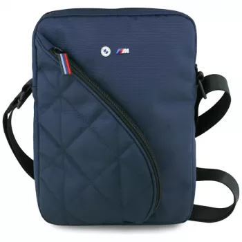 BMW Nylon -olkalaukku taskuilla ja metallilogolla, 10 inch, laivastonsininen