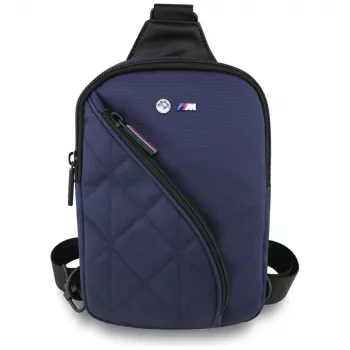 BMW Nylon Pocket & Metal Logo Crossbody -puhelinlaukku, Navy Blue